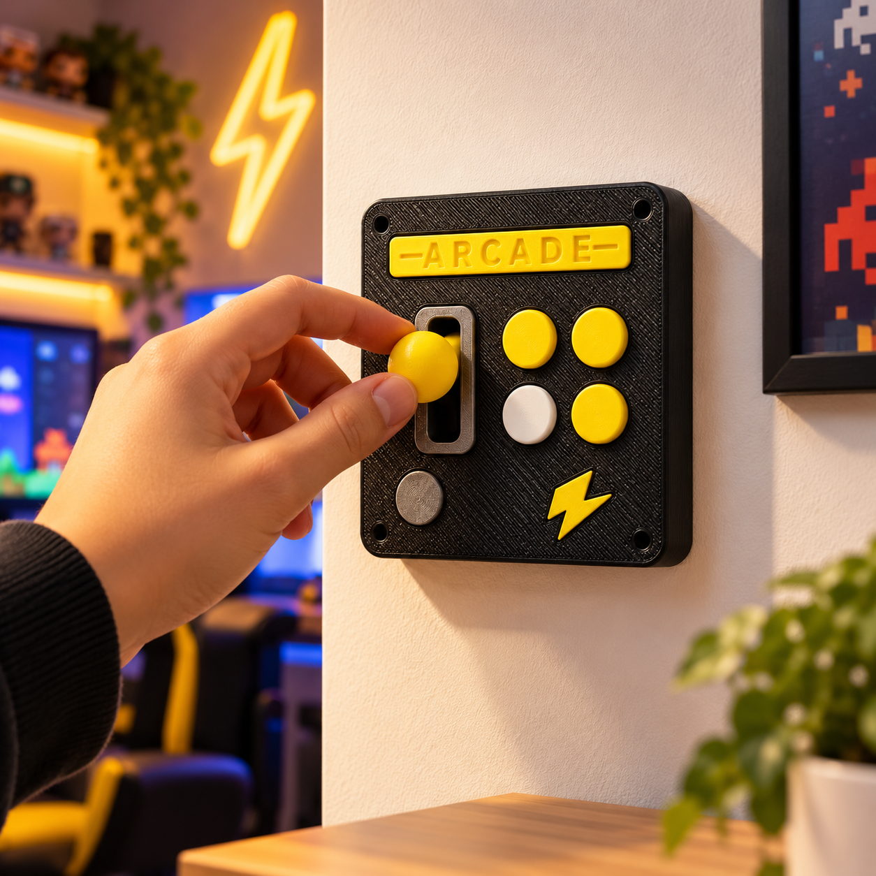 Panel ARCADE w pokoju gracza
